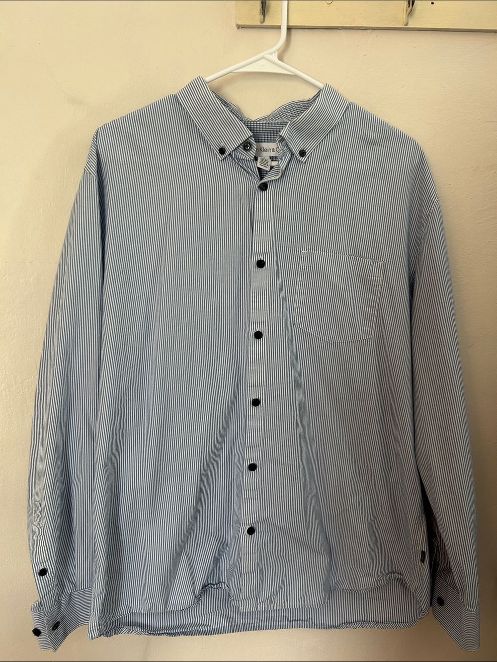 Calvin Klein Light Blue Pinstripe Button-Down Shirt